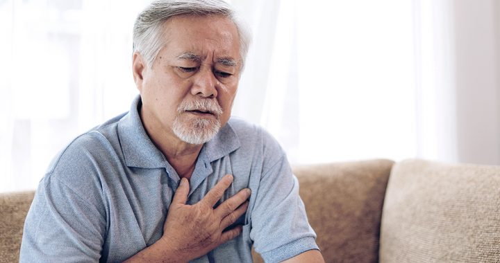 A man experiencing symptoms of a heart attack.