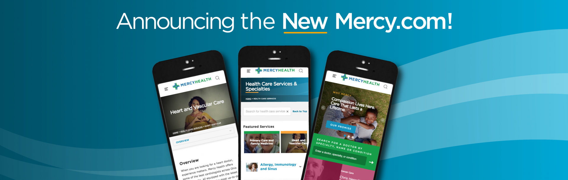 announcement of new mercy health website