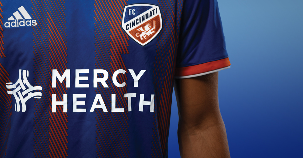 FC Cincinnati MLS jersey sponsored by Mercy Health