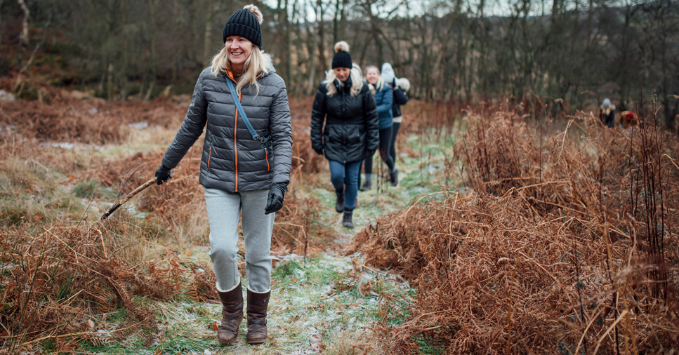 group of women hiking