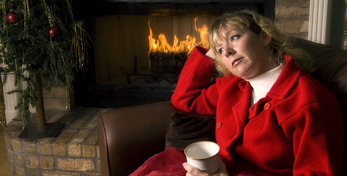 A woman dealing with grief during the holiday season.