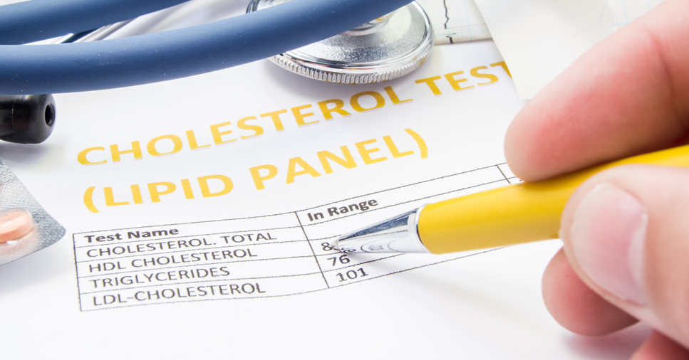 printout of total cholesterol numbers