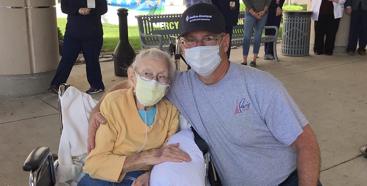 Mary Eckstein with her son, Bruce Eckstein