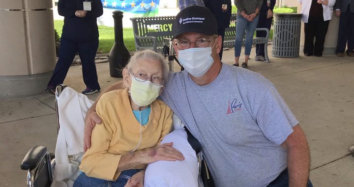 Mary Eckstein with her son, Bruce Eckstein