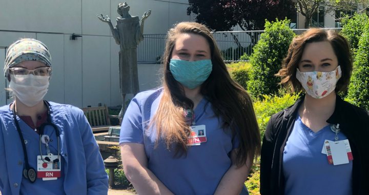 Lourdes hospital nurses Hannah Hoover,Ali Lampert and Katelyn Wuchte