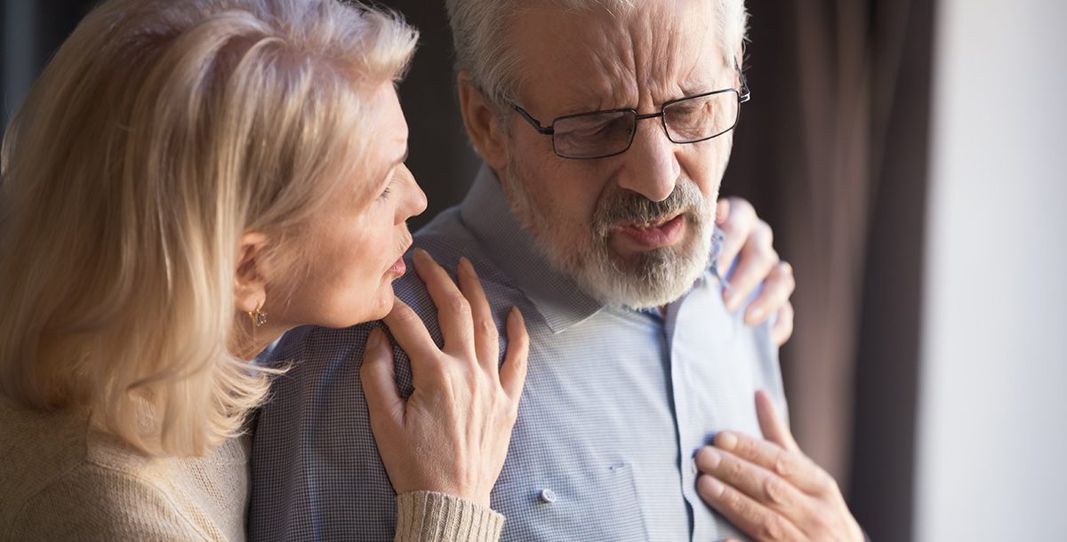 A man experiencing symptoms of heart failure.