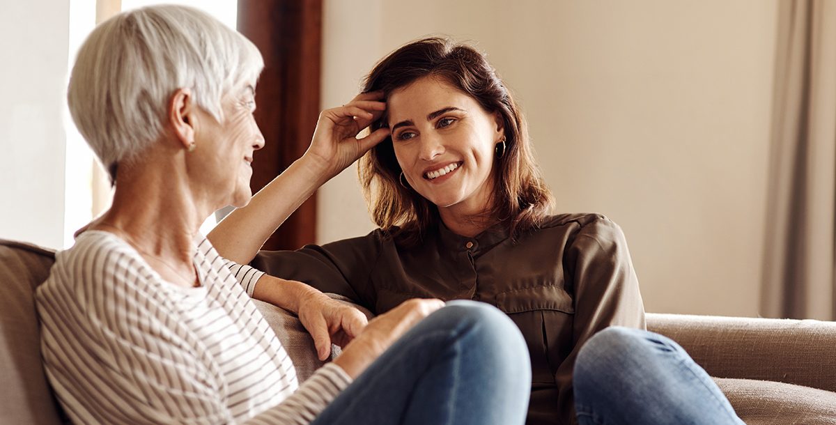 Two loved ones having a conversation.