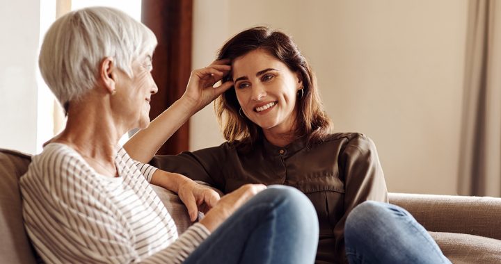 Two loved ones having a conversation.