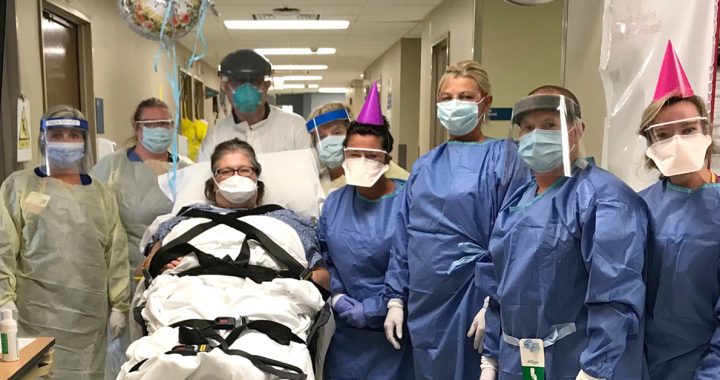 Susan Rodgers with her care team at Lourdes Hospital