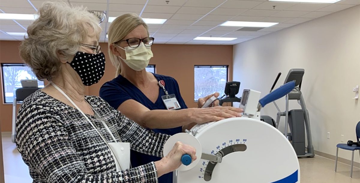 Jennifer Walling with a patient.