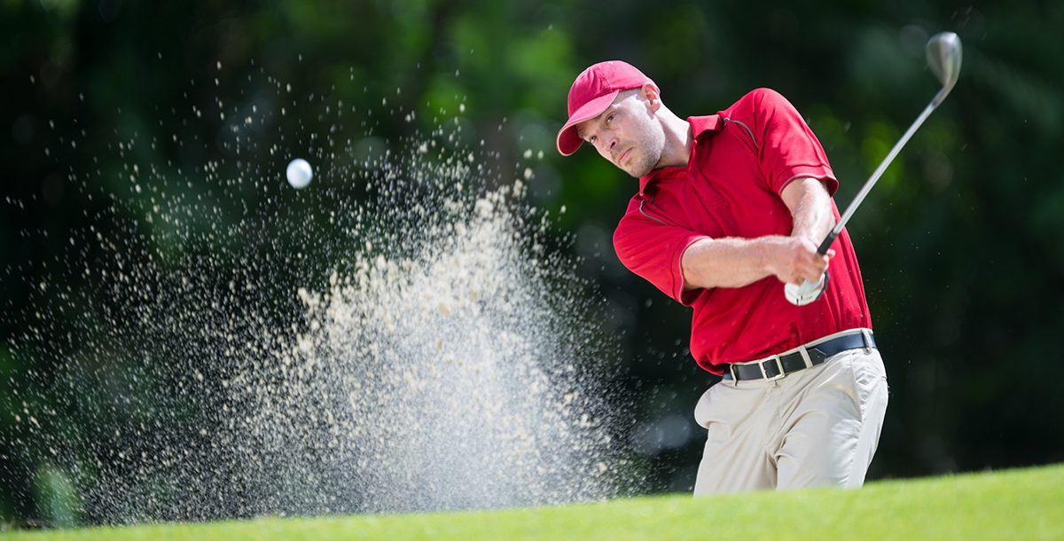 A man playing a round of golf.