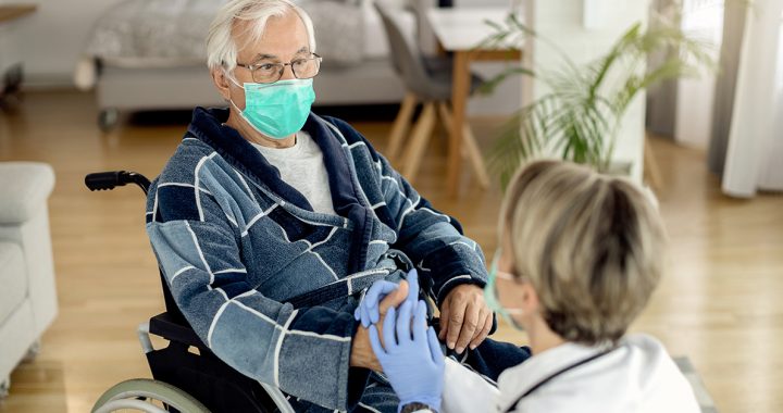 A stroke caregiver assisting their loved one.