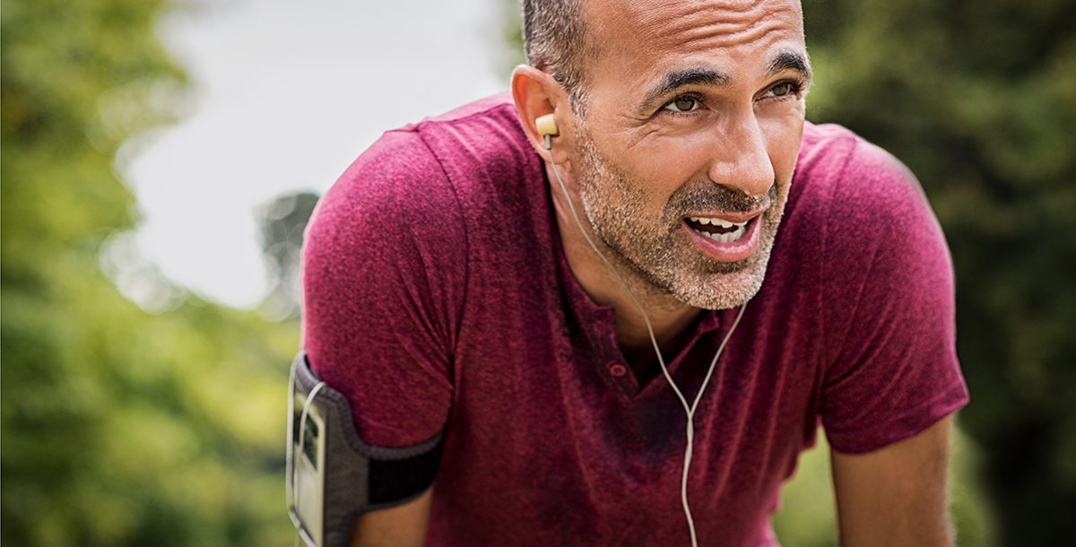 A man exercising.