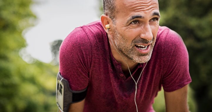 A man exercising.