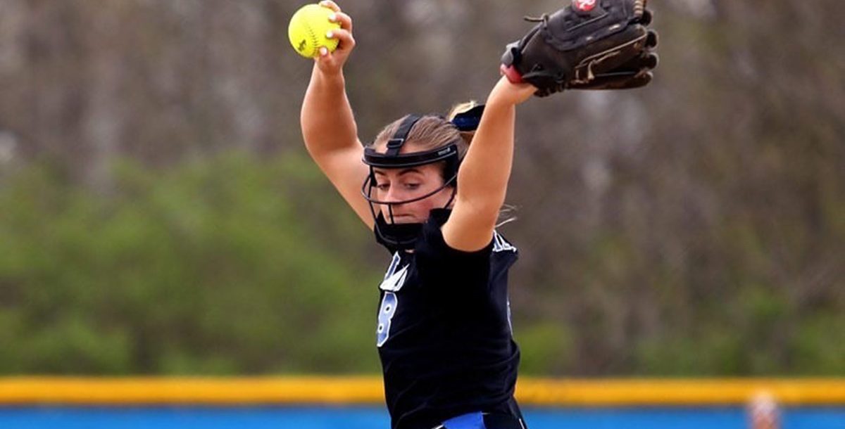 Madi Ogden playing softball