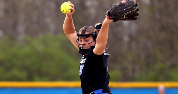 Madi Ogden playing softball