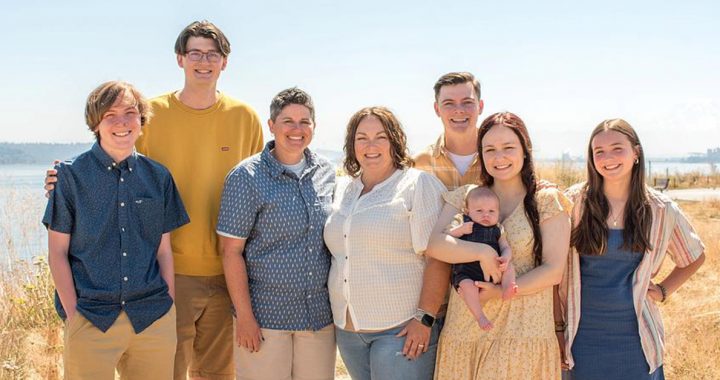 Danielle Cave with her family