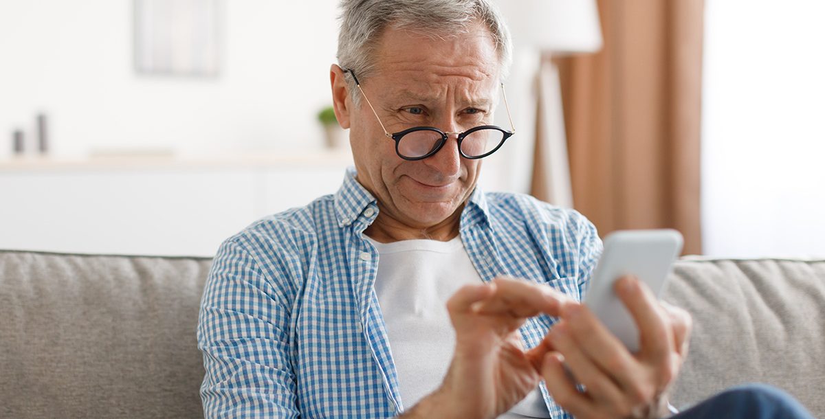 a man scrolling on social media