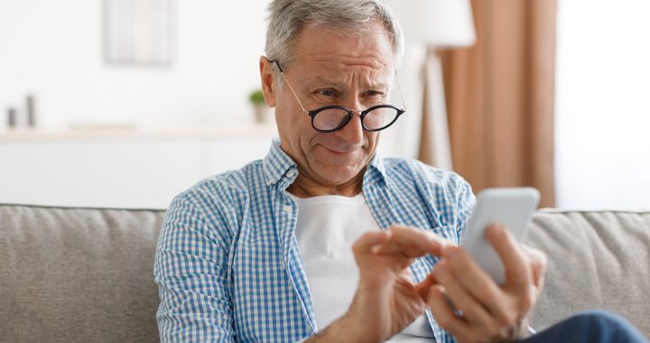 a man scrolling on social media